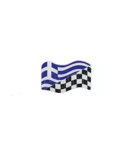 Αυτοκόλλητο Αυτοκινήτου Ελληνική-Αγωνιστική Κυματιστή Σημαία 7,6cm x 5cm Με Επικάλυψη Σμάλτου 1 Τεμάχιο 20932 