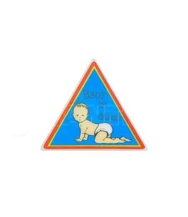 Αυτοκόλλητο Σήμα Αυτοκινήτου ''Baby In Auto'' 8,9cm x 7,6cm Μπλε Με Επικάλυψη Σμάλτου 1 Τεμάχιο 