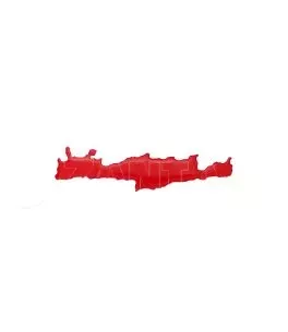 Αυτοκόλλητο Αυτοκινήτου ''Κρήτη΄΄ 15cm x 3,5cm Κόκκινο Με Επικάλυψη Σμάλτου 1 Τεμάχιο 
