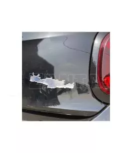 Αυτοκόλλητο Αυτοκινήτου ''Κρήτη΄΄ 15cm x 3,5cm Ασημί Με Επικάλυψη Σμάλτου 1 Τεμάχιο 