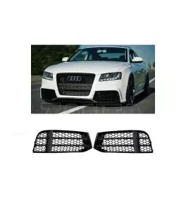 Δίχτυ Προφυλακτήρα Εμπρός Πλαινό Για Audi A5 8T 08-16 Για Τον RS5 Προφυλακτήρα Γυαλιστερό Μαύρο Αριστερό & Δεξί 2 Τεμάχια 