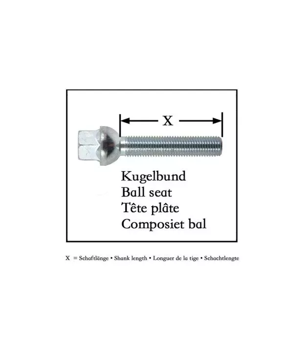 Μπουλόνια M12x1.5 45mm 10 Τεμάχια