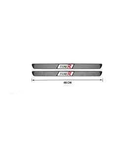 Διακοσμητικά Εσωτερικά Μασπιέ Πόρτας Universal 48cm Type-R Μαύρο / Χρώμιο 2 Τεμάχια 