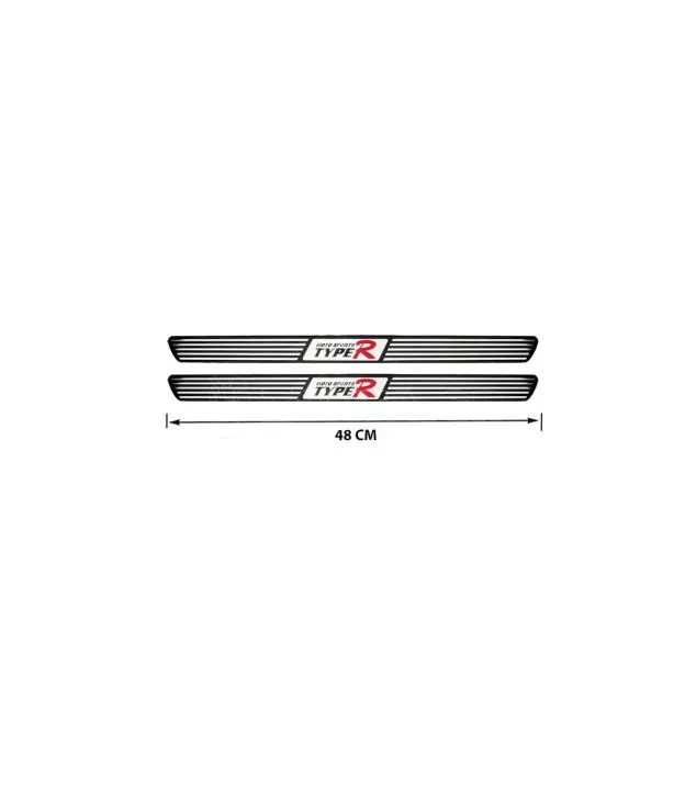 Διακοσμητικά Εσωτερικά Μασπιέ Πόρτας Universal 48cm Type-R Μαύρο / Χρώμιο 2 Τεμάχια