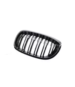 Καρδιές Μάσκας Για Bmw 3 E46 03-06 Coupe/Cabrio M4 Look Με Διπλή Γρίλια 4D Μαύρο Γυαλιστερό 2 Τεμάχια 