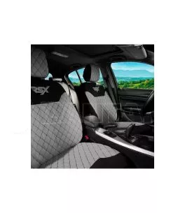 Ημικαλύμματα Μπροστινών Καθισμάτων Otom RSX Sport Ύφασμα Κεντητό Καπιτονέ Γκρι Με Μαύρη Ραφή RSXL-103 2 Τεμάχια 