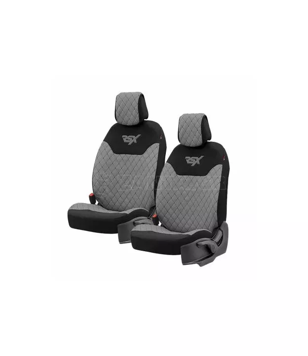 Ημικαλύμματα Μπροστινών Καθισμάτων Otom RSX Sport Ύφασμα Κεντητό Καπιτονέ Γκρι Με Μαύρη Ραφή RSXL-103 2 Τεμάχια