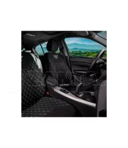 Ημικαλύμματα Μπροστινών Καθισμάτων Otom RSX Sport Ύφασμα Κεντητό Καπιτονέ Μαύρο Με Άσπρη Ραφή RSXL-101 2 Τεμάχια 