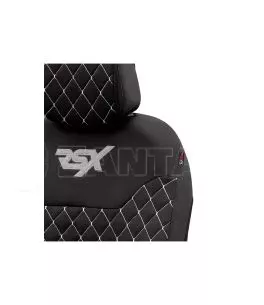 Ημικαλύμματα Μπροστινών Καθισμάτων Otom RSX Sport Ύφασμα Κεντητό Καπιτονέ Μαύρο Με Άσπρη Ραφή RSXL-101 2 Τεμάχια 