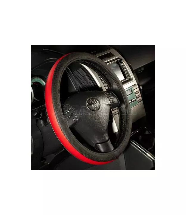 Κάλυμμα Τιμονιού Αυτοκινήτου Otom Easy-Fit Δερματίνη Μαύρο - Κόκκινο Medium 37-39cm F-56