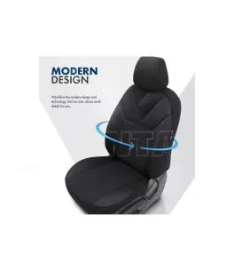Καλύμματα Αυτοκινήτου Otom Tempo Design Universal Βαμβακερό Ύφασμα Rachel Σετ Εμπρός / Πίσω 11 Τεμαχίων Μαύρο TMP-1501 