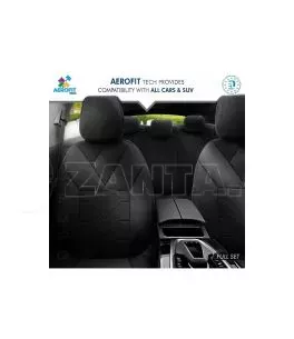 Καλύμματα Αυτοκινήτου Otom Tempo Design Universal Βαμβακερό Ύφασμα Rachel Σετ Εμπρός / Πίσω 11 Τεμαχίων Μαύρο TMP-1501 