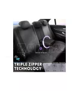 Καλύμματα Αυτοκινήτου Otom Infinity Design Universal Sued / Δερματίνη Καπιτονέ / Rachel Σετ Εμπρός / Πίσω 11 Τεμαχίων Μαύρο INF- 