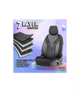 Καλύμματα Αυτοκινήτου Otom Infinity Design Universal Sued / Δερματίνη Καπιτονέ / Rachel Σετ Εμπρός / Πίσω 11 Τεμαχίων Μαύρο Με Ά 