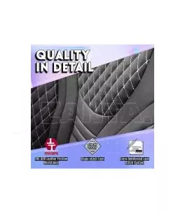 Καλύμματα Αυτοκινήτου Otom Infinity Design Universal Sued / Δερματίνη Καπιτονέ / Rachel Σετ Εμπρός / Πίσω 11 Τεμαχίων Μαύρο Με Ά 