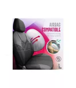 Καλύμματα Αυτοκινήτου Otom Signature Design Universal Δερματίνη / Rachel Σετ Εμπρός / Πίσω 11 Τεμαχίων Μαύρο Με Άσπρη Ραφή SGT-2 