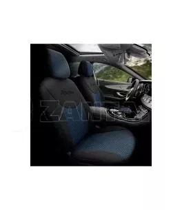 Καλύμματα Αυτοκινήτου Otom Attraction Design Universal Βαμβακερό Ύφασμα / Rachel Σετ Εμπρός / Πίσω 11 Τεμαχίων Μαύρο - Μπλε ATR- 