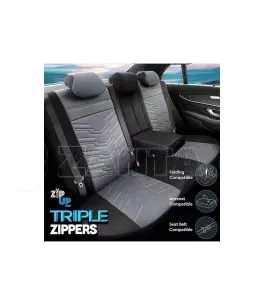 Καλύμματα Αυτοκινήτου Otom Reflective Design Universal Jacquard / Rachel / Δερματίνη Σετ Εμπρός / Πίσω 11 Τεμαχίων Μαύρο - Σκούρ 