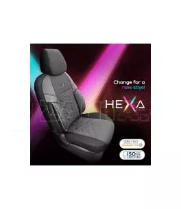 Καλύμματα Αυτοκινήτου Otom Hexa Design Universal Jacquard / Rachel / Δερματίνη Σετ Εμπρός / Πίσω 11 Τεμαχίων Μαύρο - Γκρι HEX-28 