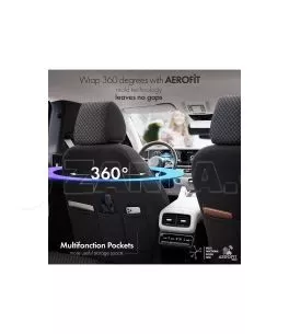 Καλύμματα Αυτοκινήτου Otom Sport Plus Design Universal Βαμβακερό Ύφασμα / Rachel / Δερματίνη Σετ Εμπρός / Πίσω 11 Τεμαχίων Μαύρο 