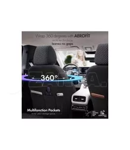 Καλύμματα Αυτοκινήτου Otom Sport Plus Design Universal Βαμβακερό Ύφασμα / Rachel / Δερματίνη Σετ Εμπρός / Πίσω 11 Τεμαχίων Μαύρο 