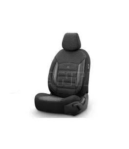 Καλύμματα Αυτοκινήτου Otom Sport Plus Design Universal Βαμβακερό Ύφασμα / Rachel / Δερματίνη Σετ Εμπρός / Πίσω 11 Τεμαχίων Μαύρο 