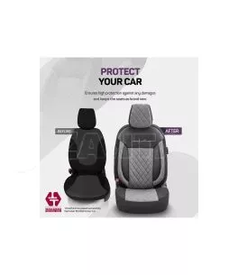 Καλύμματα Αυτοκινήτου Otom Comfortline VIP Design Universal Sued / Rachel / Δερματίνη Καπιτονέ Σετ Εμπρός / Πίσω 11 Τεμαχίων Μαύ 