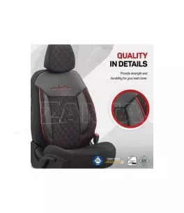 Καλύμματα Αυτοκινήτου Otom Comfortline VIP Design Universal Sued / Rachel / Δερματίνη Καπιτονέ Σετ Εμπρός / Πίσω 11 Τεμαχίων Μαύ 