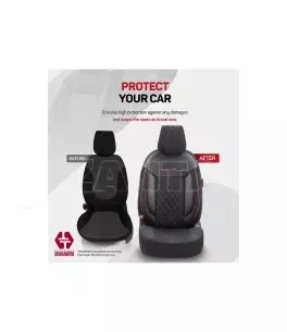 Καλύμματα Αυτοκινήτου Otom Comfortline VIP Design Universal Sued / Rachel / Δερματίνη Καπιτονέ Σετ Εμπρός / Πίσω 11 Τεμαχίων Μαύ 