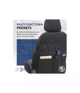 Καλύμματα Αυτοκινήτου Otom Comfortline Design Universal Sued / Rachel / Δερματίνη Σετ Εμπρός / Πίσω 11 Τεμαχίων Μαύρο Με Άσπρο Ρ 