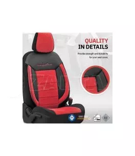 Καλύμματα Αυτοκινήτου Otom Comfortline Design Universal Sued / Rachel / Δερματίνη Σετ Εμπρός / Πίσω 11 Τεμαχίων Μαύρο - Κόκκινο 