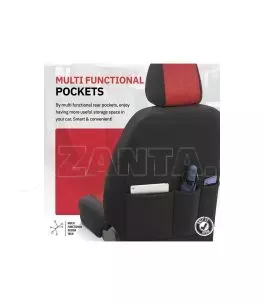 Καλύμματα Αυτοκινήτου Otom Comfortline Design Universal Sued / Rachel / Δερματίνη Σετ Εμπρός / Πίσω 11 Τεμαχίων Μαύρο - Κόκκινο 