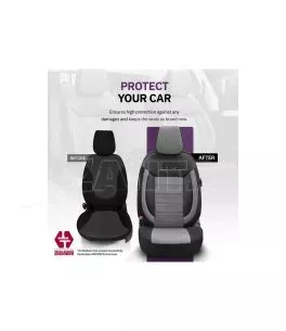 Καλύμματα Αυτοκινήτου Otom Comfortline Design Universal Sued / Rachel / Δερματίνη Σετ Εμπρός / Πίσω 11 Τεμαχίων Μαύρο - Γκρι CMF 