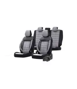 Καλύμματα Αυτοκινήτου Otom Comfortline Design Universal Sued / Rachel / Δερματίνη Σετ Εμπρός / Πίσω 11 Τεμαχίων Μαύρο - Γκρι CMF 