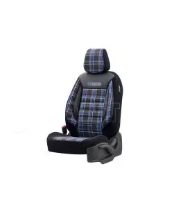 Καλύμματα Αυτοκινήτου Otom GTI Sports Design Universal Jacquard / Lacost / Δερματίνη Σετ Εμπρός / Πίσω 11 Τεμαχίων Μαύρο - Μπλε 