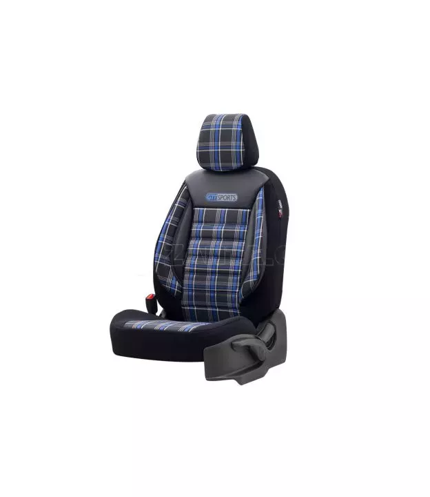 Καλύμματα Αυτοκινήτου Otom GTI Sports Design Universal Jacquard / Lacost / Δερματίνη Σετ Εμπρός / Πίσω 11 Τεμαχίων Μαύρο - Μπλε