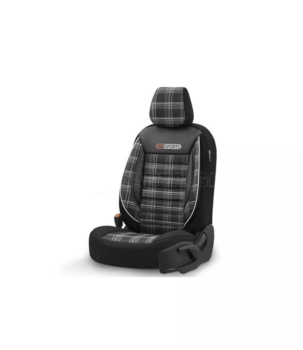 Καλύμματα Αυτοκινήτου Otom GTI Sports Design Universal Jacquard / Lacost / Δερματίνη Σετ Εμπρός / Πίσω 11 Τεμαχίων Μαύρο - Γκρι