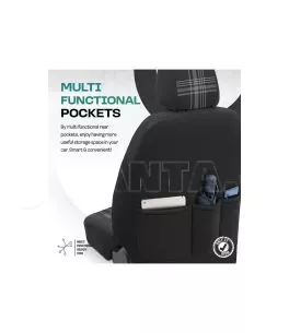 Καλύμματα Αυτοκινήτου Otom GTI Sports Design Universal Jacquard / Lacost / Δερματίνη Σετ Εμπρός / Πίσω 11 Τεμαχίων Μαύρο - Γκρι 