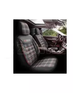 Καλύμματα Αυτοκινήτου Otom GTI Sports Design Universal Jacquard / Lacost / Δερματίνη Σετ Εμπρός / Πίσω 11 Τεμαχίων Μαύρο - Κόκκι 