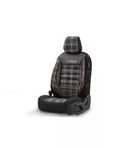 Καλύμματα Αυτοκινήτου Otom GTI Sports Design Universal Jacquard / Lacost / Δερματίνη Σετ Εμπρός / Πίσω 11 Τεμαχίων Μαύρο - Κόκκι 