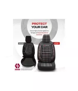 Καλύμματα Αυτοκινήτου Otom GTI Sports Design Universal Jacquard / Lacost / Δερματίνη Σετ Εμπρός / Πίσω 11 Τεμαχίων Μαύρο - Κόκκι 