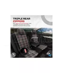 Καλύμματα Αυτοκινήτου Otom GTI Sports Design Universal Jacquard / Lacost / Δερματίνη Σετ Εμπρός / Πίσω 11 Τεμαχίων Μαύρο - Κόκκι 