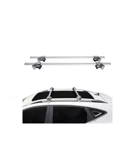 Μπάρες Οροφής Αλουμινίου Railing System 123cm Ασημί Με Ασημί Καπάκια (Hj-Rb013) 2 Τεμάχια 