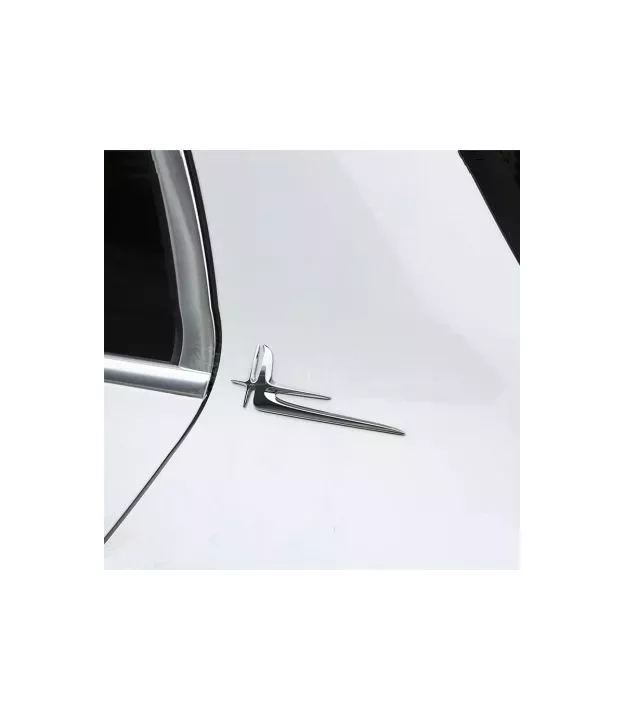 Αυτοκόλλητα Σήματα Tuning Lang Version Για Mercedes-Benz GLC X253 , C-Class W205 Chrome 19cm x 7cm Χρώμιο 2 Τεμάχια