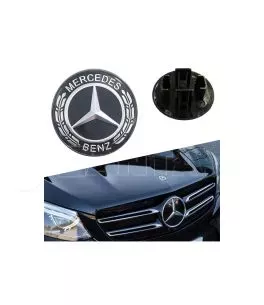 Σήμα Τάπα Καπό Mercedes-Benz Γνήσιο A0008173305 57mm Μαύρο C, E, S, CLK 