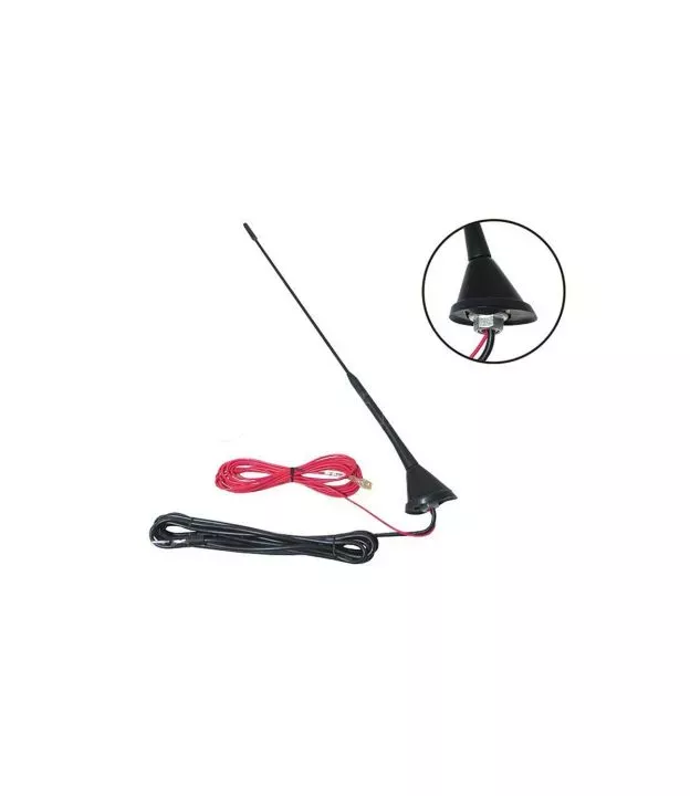 Κεραία Οροφής Αυτοκινήτου Universal Golf Look Μαύρη Μικρή 25cm Με Καλώδιο 5073
