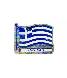 Αυτοκόλλητο Αυτοκινήτου Ελληνική Κυματιστή Σημαία Πρίσμα 15cm x 11,7cm 1 Τεμάχιο 20918 