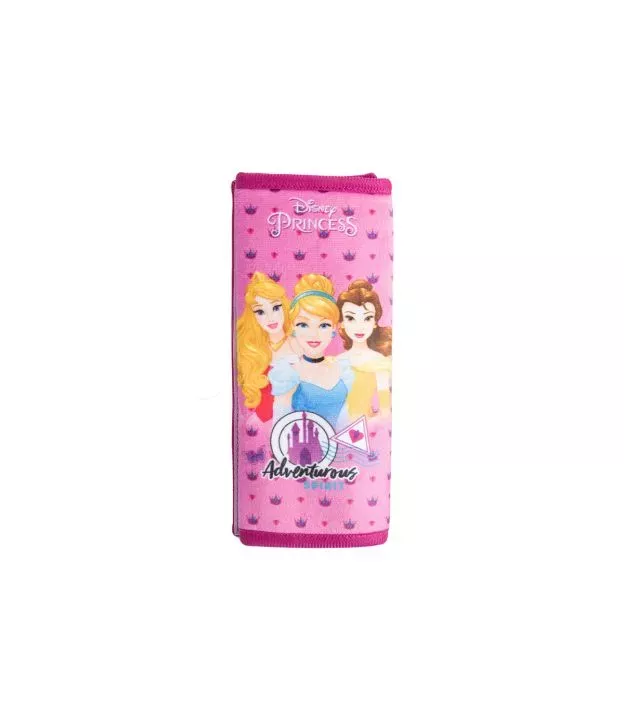 Μαξιλαράκι Ζώνης Ασφαλείας Princesses Cinderella-Belle-Sleeping Beauty ''Adventures Spirit'' Βελούδινο Φούξια 1 Τεμάχιο