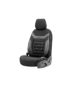 Καλύμματα Αυτοκινήτου Otom Individual Design Universal Jacquard / Rachel / Δερματίνη Σετ Εμπρός / Πίσω 11 Τεμαχίων Μαύρο Με Γκρι 