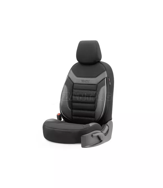 Καλύμματα Αυτοκινήτου Otom Individual Design Universal Jacquard / Rachel / Δερματίνη Σετ Εμπρός / Πίσω 11 Τεμαχίων Μαύρο Με Γκρι